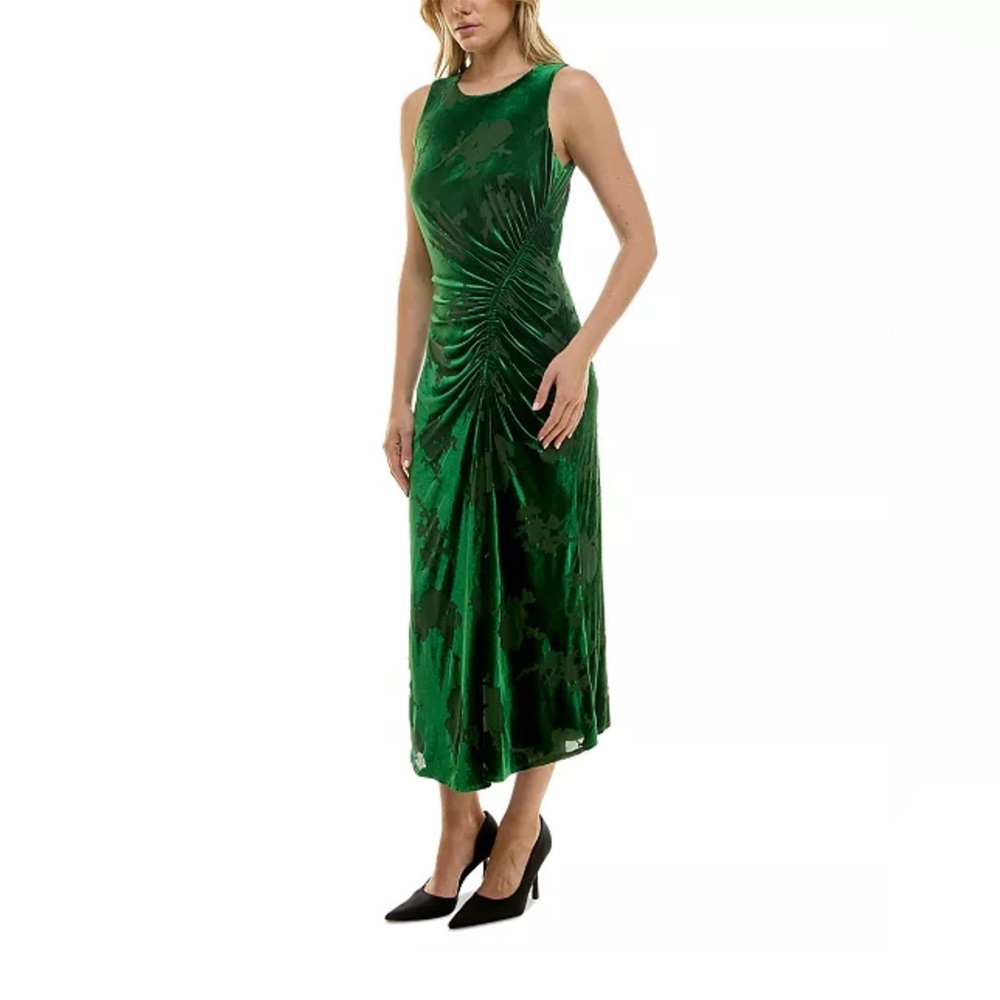 NWT-Taylor Elegant Green Sleeveless Dress - Picture 3 of 7